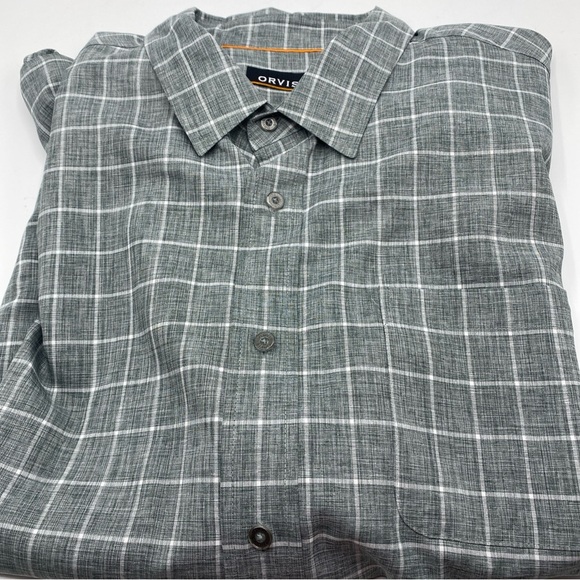 Orvis Men’s XXL Plaid Long Sleeve Shirt RN#70534 Gray 2XL Dry Wicking - Picture 4 of 6